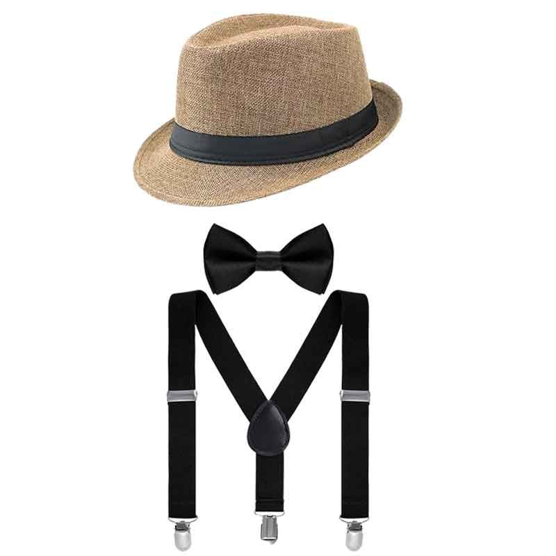 SET PARA NIÑO SOMBRERO CORBATÍN Y TIRANTES AÑOS 20 - 2