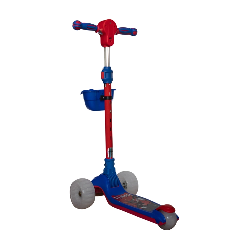 SCOOTER INFANTIL MUSICAL CON LLANTAS ANCHAS LED CASCO RODILLERAS Y CODERAS DE REGALO ROJO Y AZUL  - 3