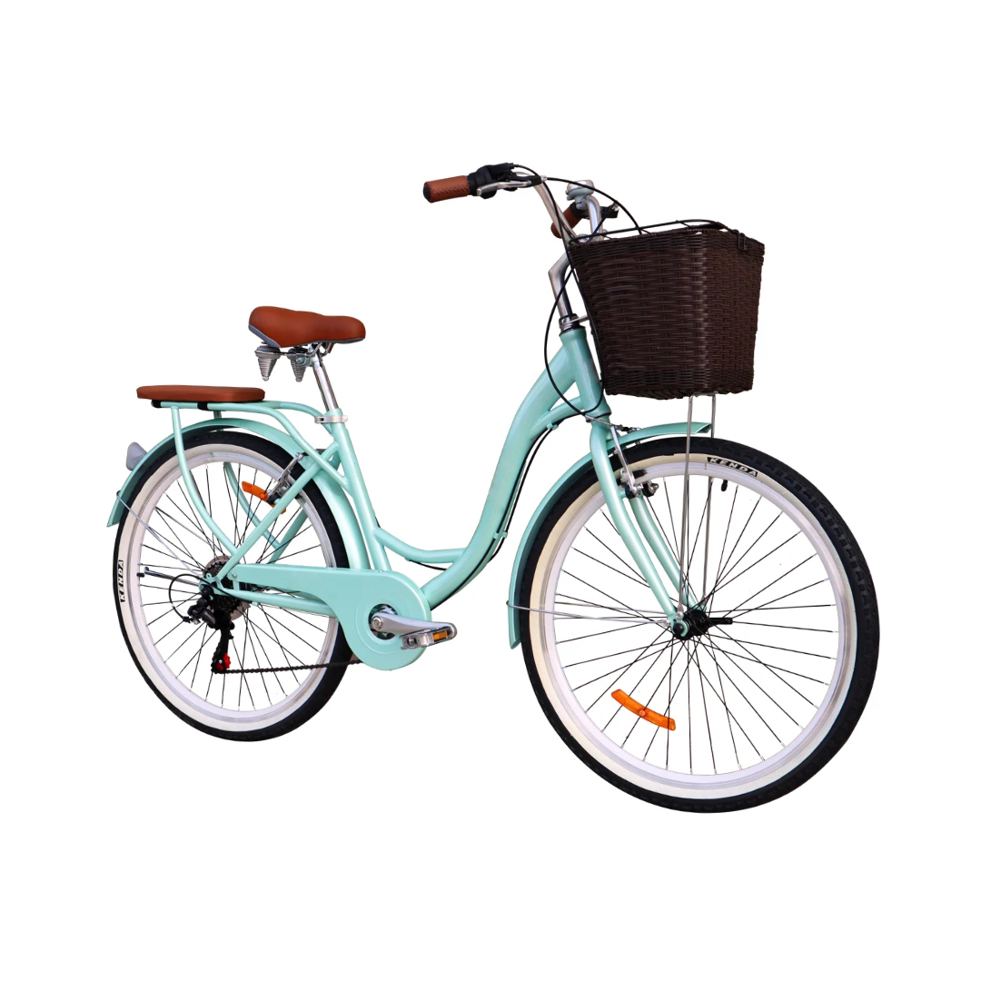 BICICLETA VINTAGE ARO 24 VERDE | SHIMANO | ESTILO CLÁSICO PREMIUM - 2