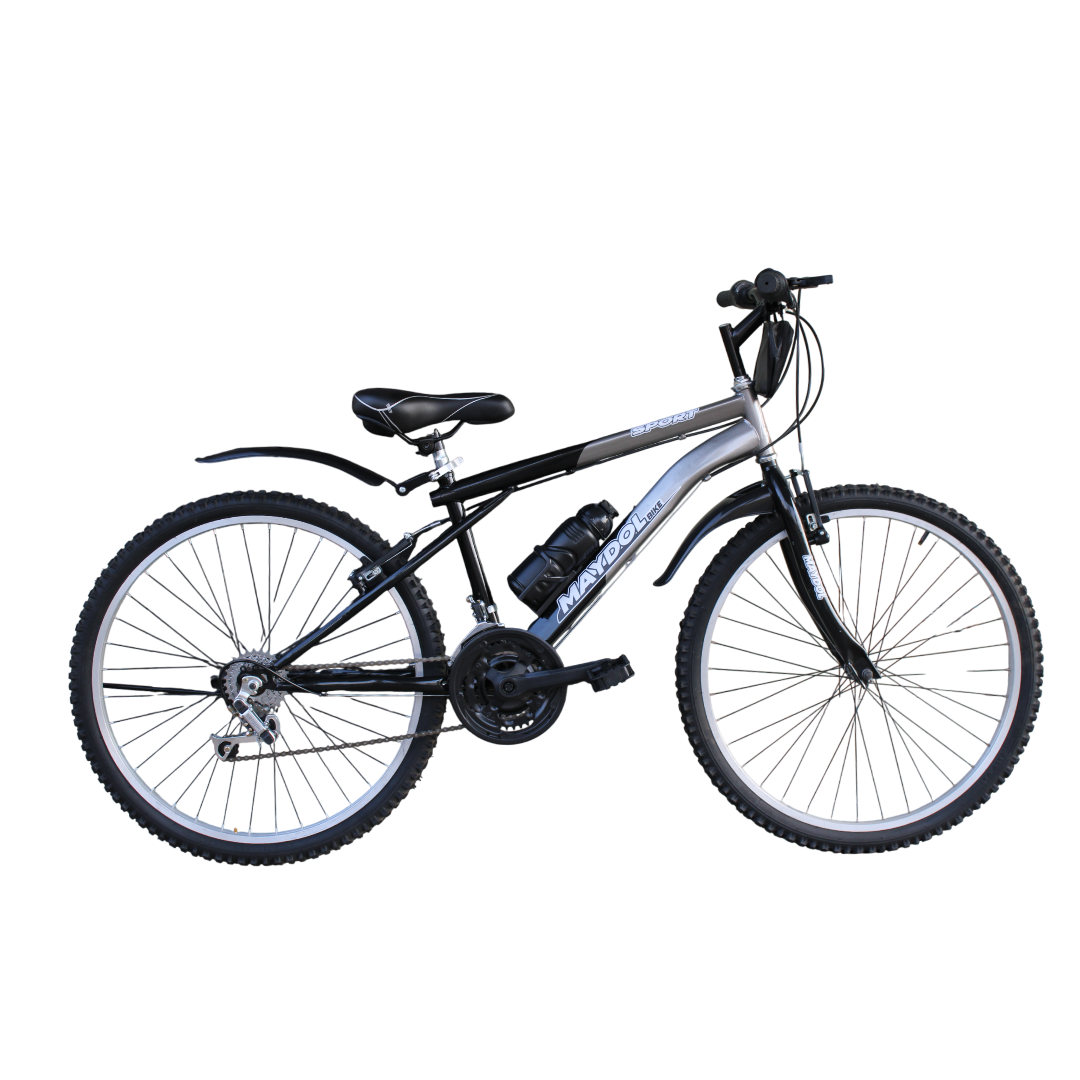 BICICLETA CLÁSICA MTB ARO 26 MODELO MAYDOL CON 18 VELOCIDADES - TOMATODO Y MOCHILITA - 1