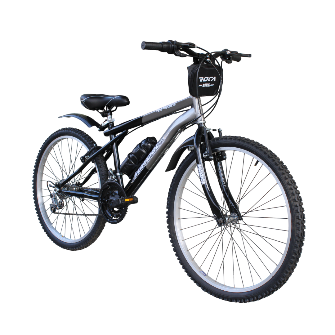 BICICLETA CLÁSICA MTB ARO 26 MODELO MAYDOL CON 18 VELOCIDADES - TOMATODO Y MOCHILITA - 2