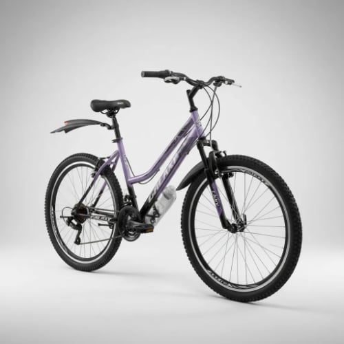 BICICLETA MTB ARO 26 DAMA 21V ACERO SUSPENSIÓN DELANTERA FRENOS V-BRAKE COLOR LILA - 1
