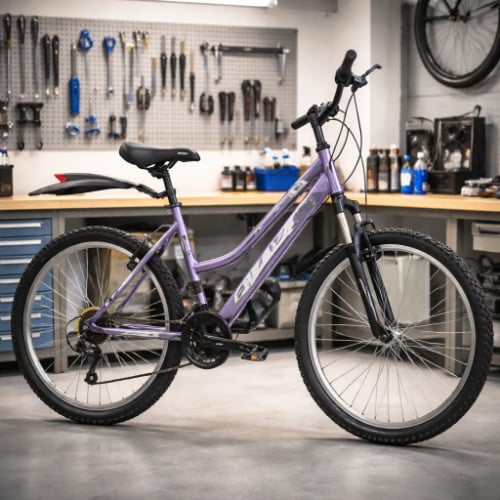 BICICLETA MTB ARO 26 DAMA 21V ACERO SUSPENSIÓN DELANTERA FRENOS V-BRAKE COLOR LILA - 2
