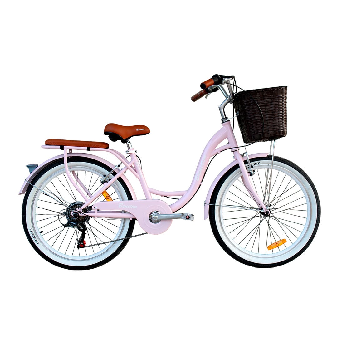BICICLETA VINTAGE ARO 24 ROSADO | SHIMANO | ESTILO CLÁSICO PREMIUM - 1