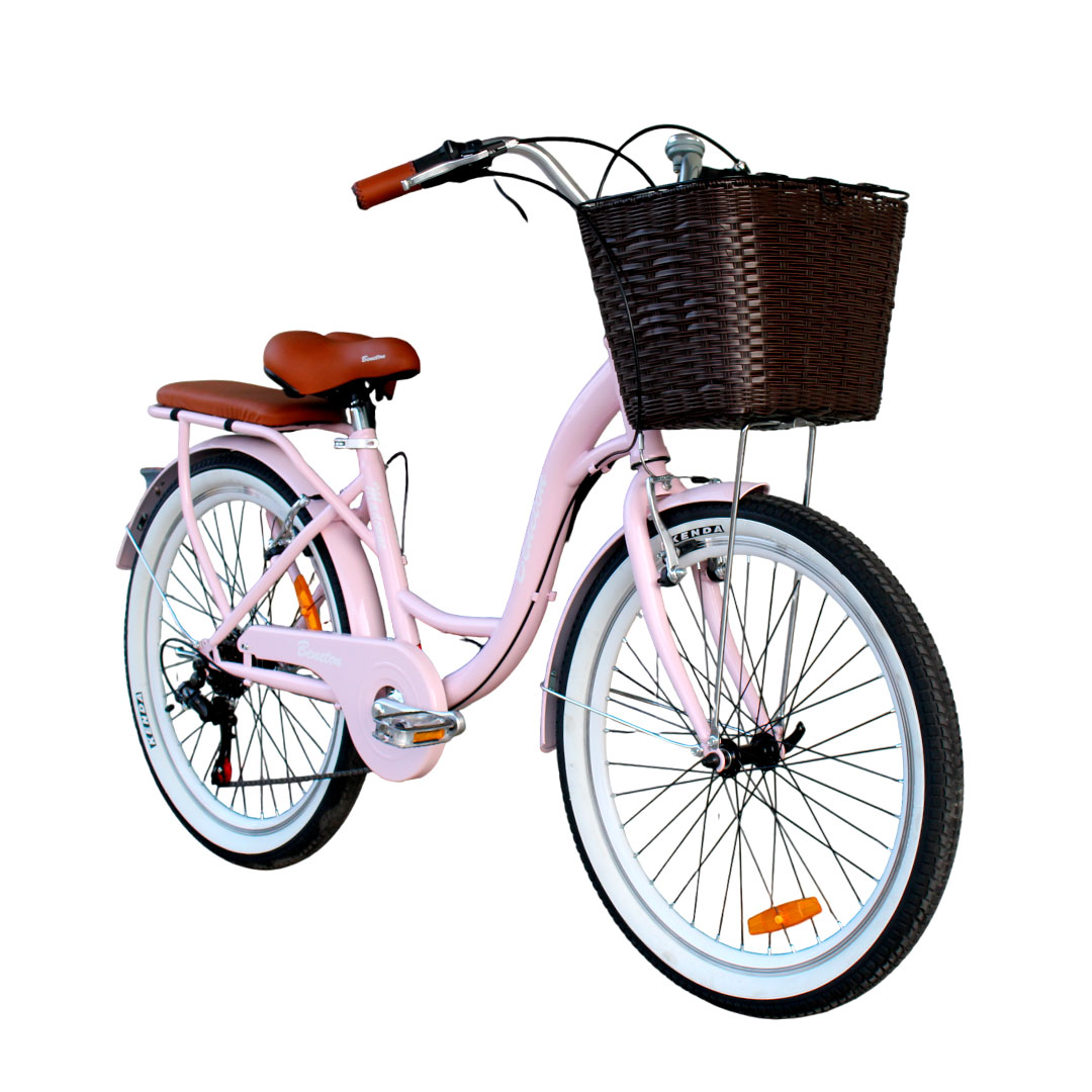 BICICLETA VINTAGE ARO 24 ROSADO | SHIMANO | ESTILO CLÁSICO PREMIUM - 2