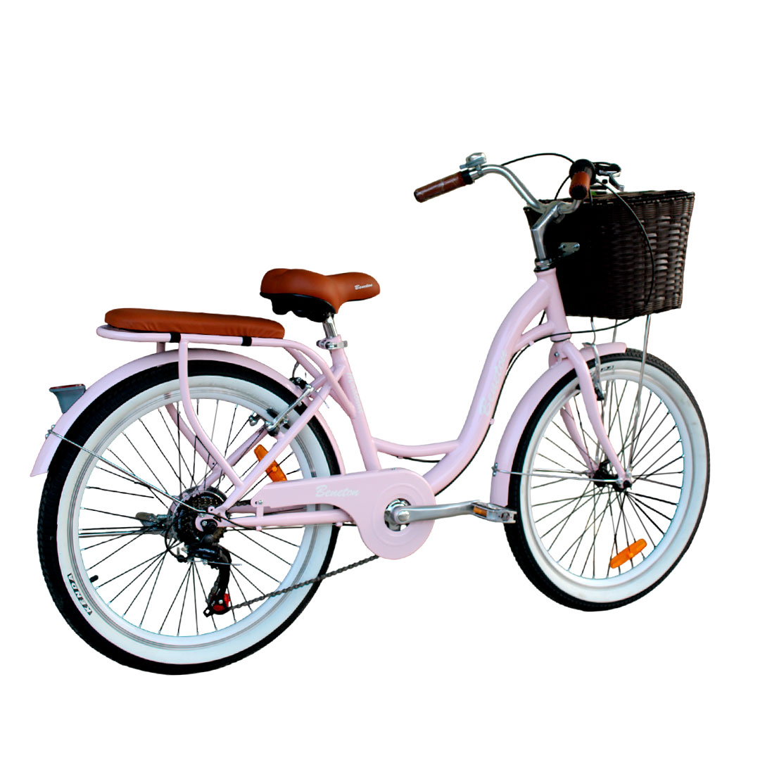 BICICLETA VINTAGE ARO 24 ROSADO | SHIMANO | ESTILO CLÁSICO PREMIUM - 3