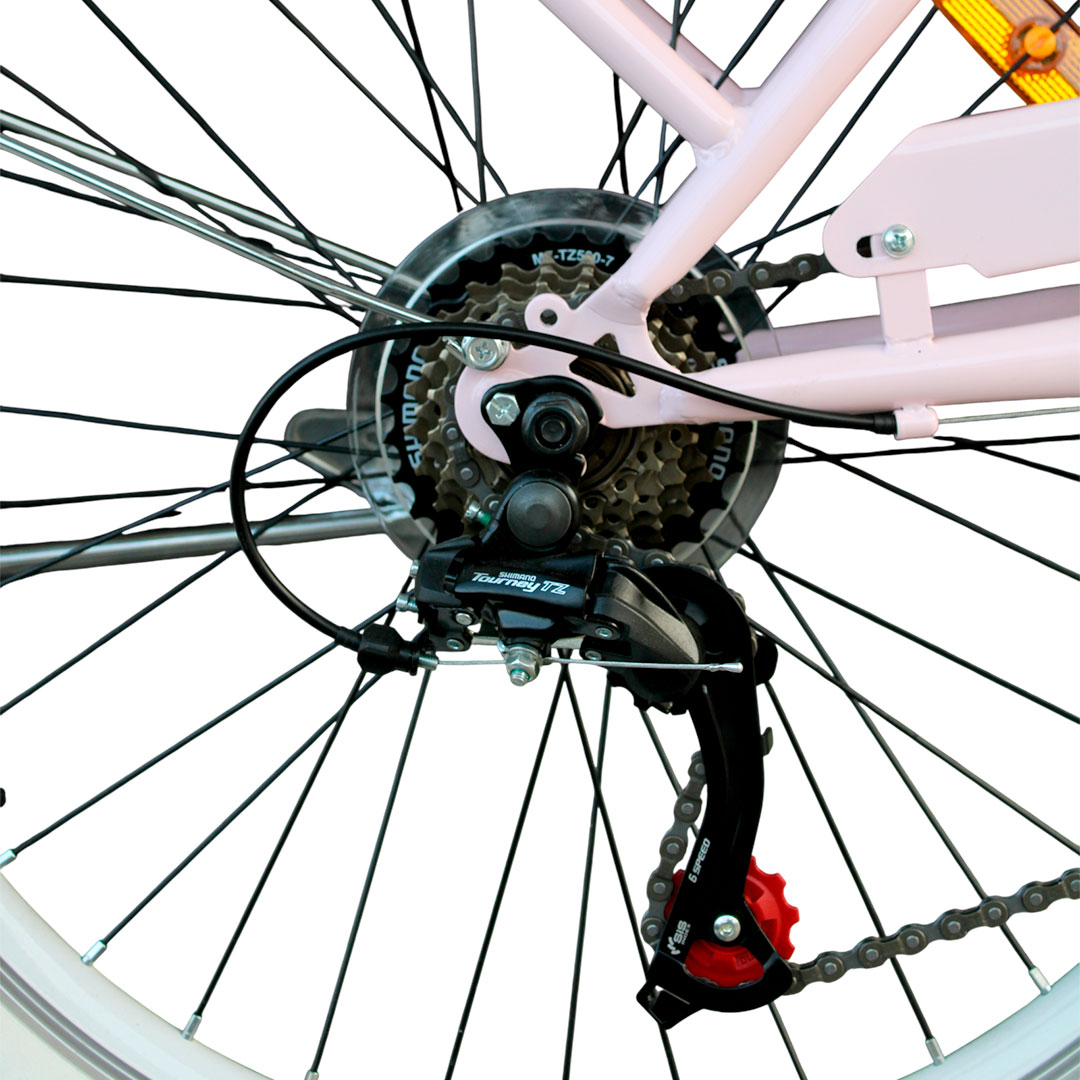 BICICLETA VINTAGE ARO 24 ROSADO | SHIMANO | ESTILO CLÁSICO PREMIUM - 6