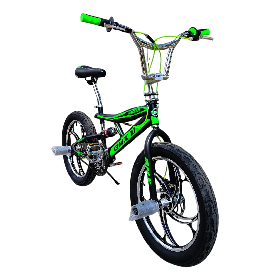 BICICLETA BMX ARO 20 SUSPENSIÓN NEGRO CON VERDE - 2