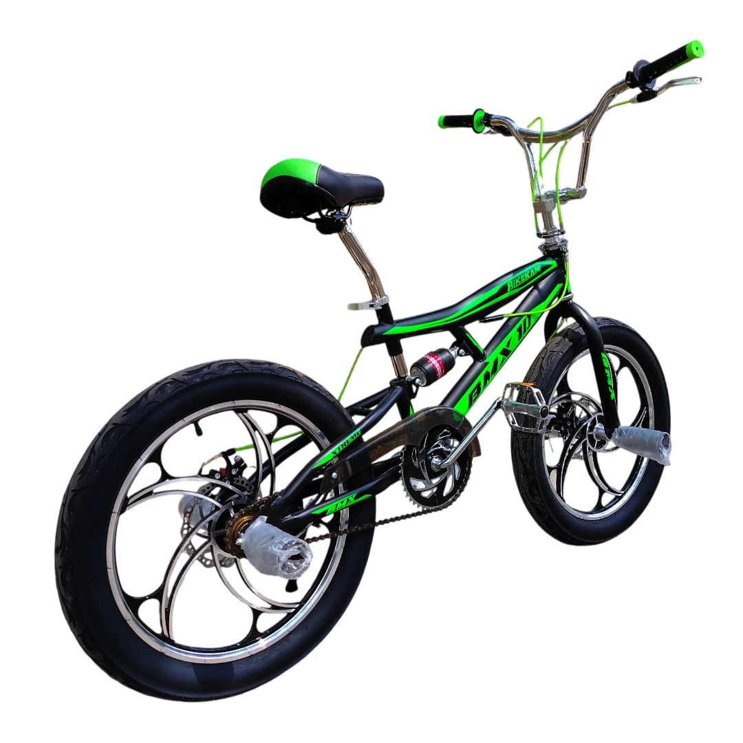 BICICLETA BMX ARO 20 SUSPENSIÓN NEGRO CON VERDE - 3
