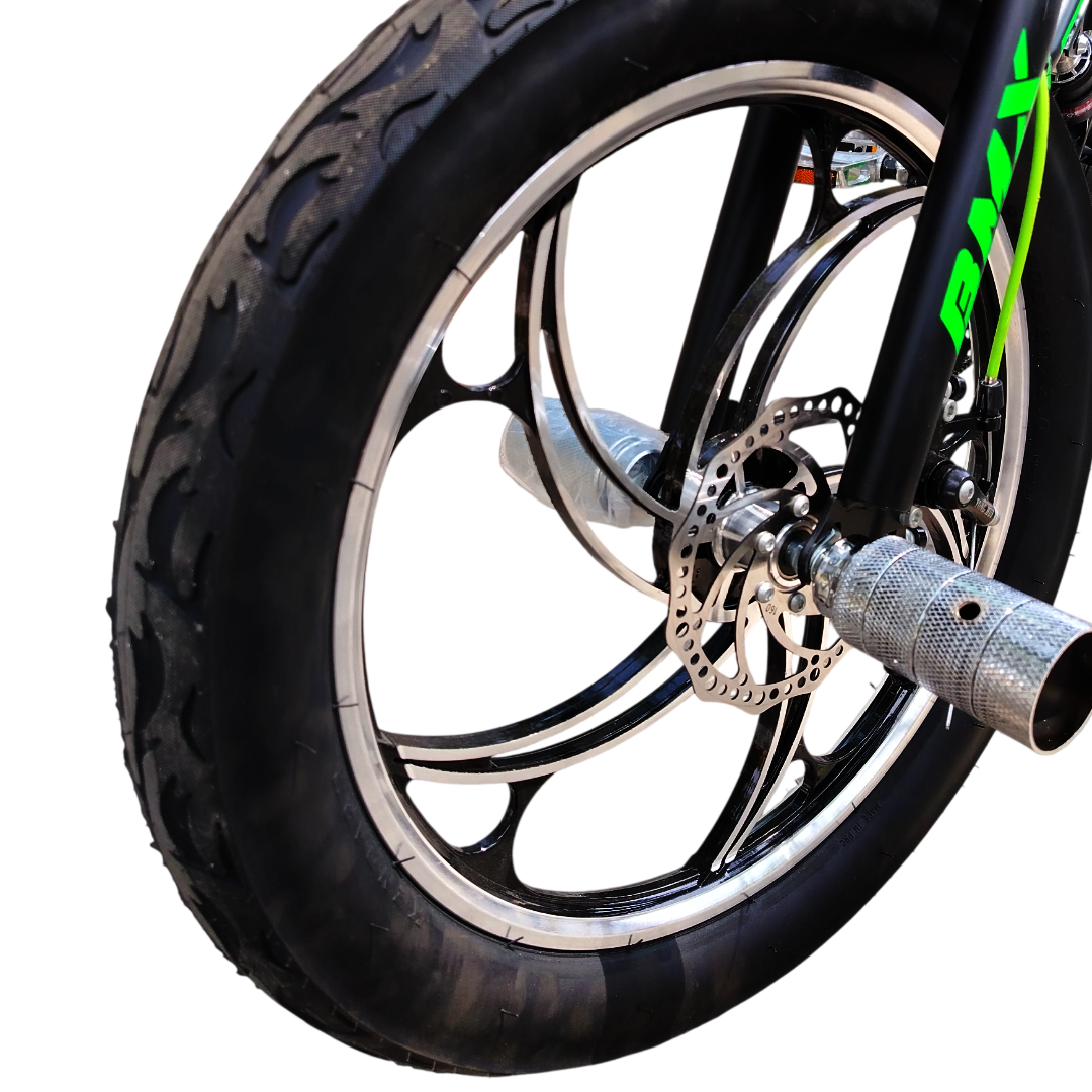 BICICLETA BMX ARO 20 SUSPENSIÓN NEGRO CON VERDE - 5