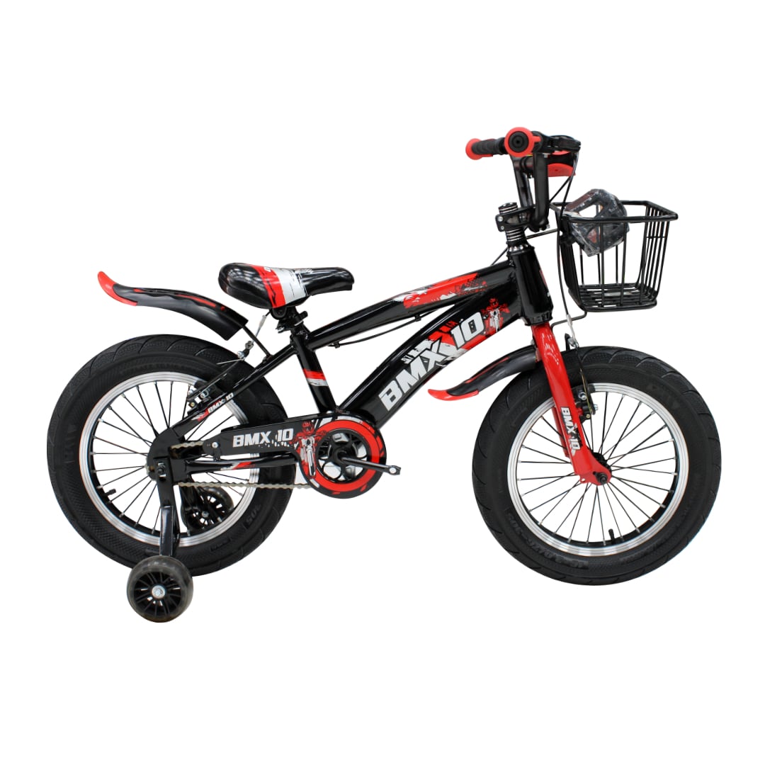 BICICLETA BMX ARO 16 PARA NIÑOS CON LUZ DELANTERA  TAPABARRO Y CANASTA AMPLIA - 1