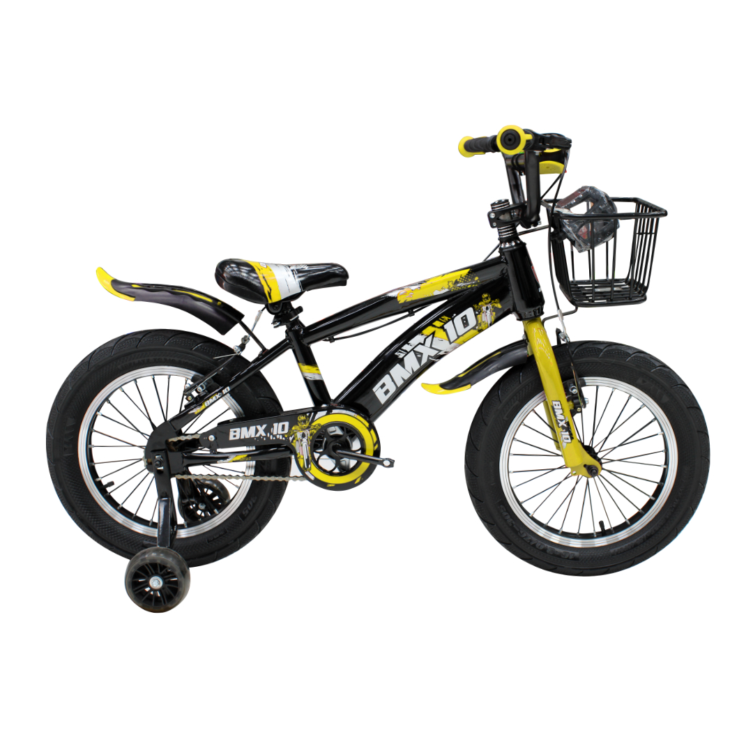 BICICLETA BMX ARO 16 PARA NIÑOS CON LUZ DELANTERA TAPABARRO Y CANASTA AMPLIA - 1