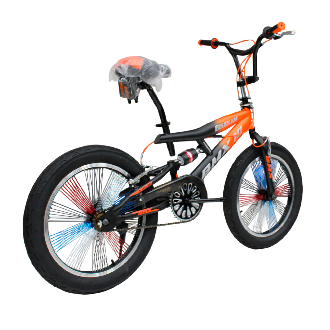 BICICLETA BMX ARO 20 CON TIMON 360° SUSPENSIÓN Y RAYOS DE COLORES - 3