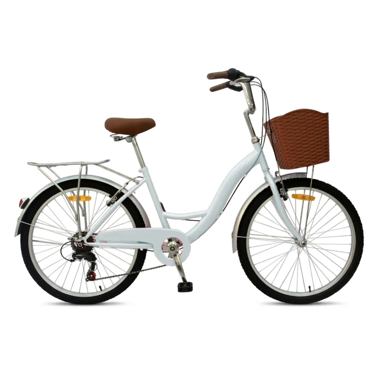 BICICLETA URBANA KOMBAT LADY ARO 26 CON CANASTA, PARRILLA Y 7 VELOCIDADES - 1