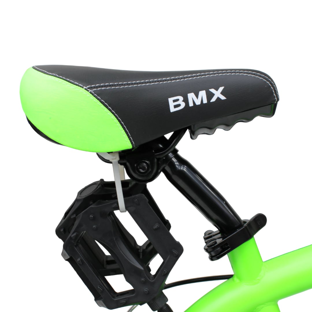 BICICLETA BMX FREESTYLE ARO 20 CON TIMÓN 360° NEGRA CON VERDE - 5