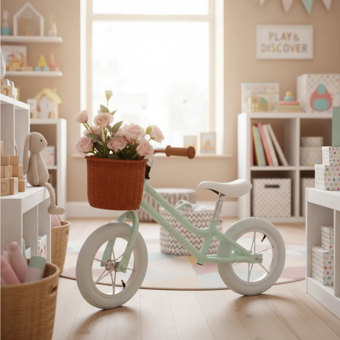 BICICLETA DE EQUILIBRIO VINTAGE ARO 12 PARA NIÑAS CELESTE - 3
