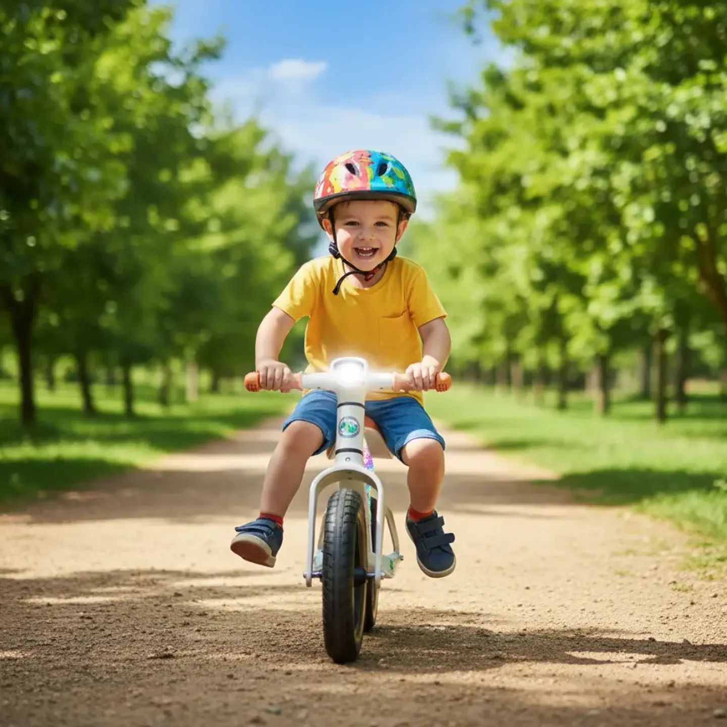 BICICLETA DE EQUILIBRIO PARA NIÑOS CON LUCES LED Y MÚSICA BLANCA - 2