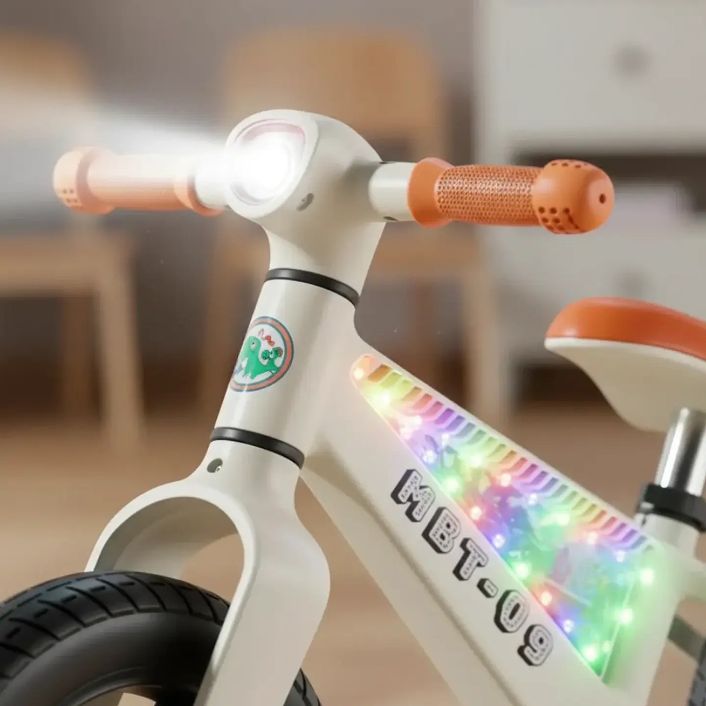 BICICLETA DE EQUILIBRIO PARA NIÑOS CON LUCES LED Y MÚSICA BLANCA - 3