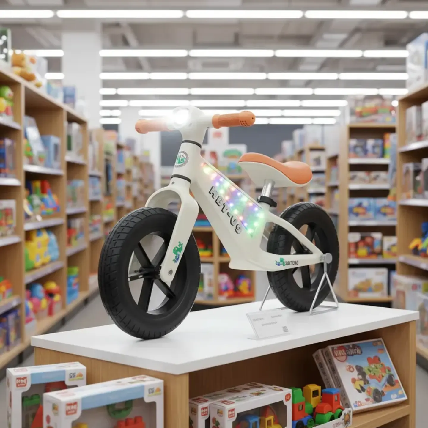 BICICLETA DE EQUILIBRIO PARA NIÑOS CON LUCES LED Y MÚSICA BLANCA - 4