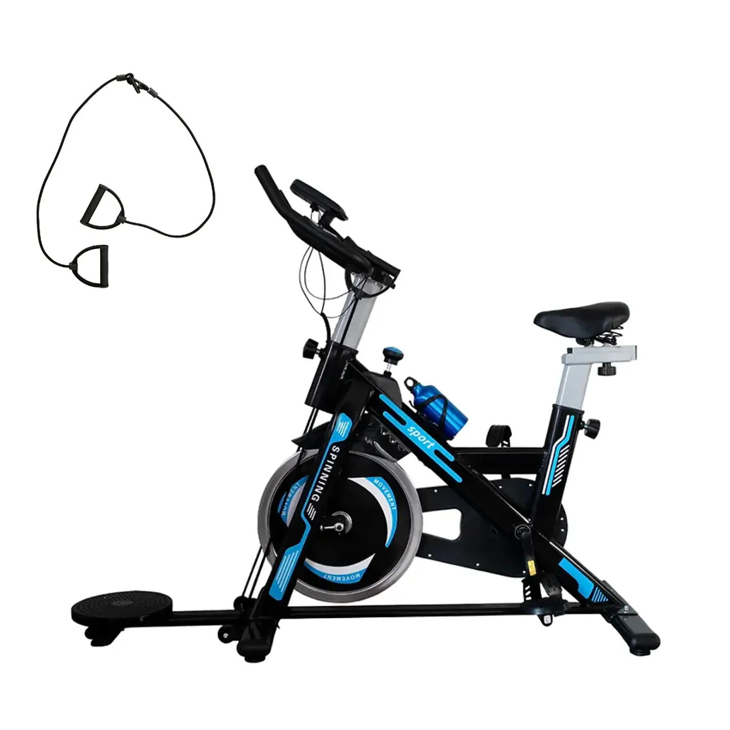 BICICLETA DE SPINNING 3 EN 1 SPORT PRO CON LCD Y RESISTENCIA AJUSTABLE AZUL - 1