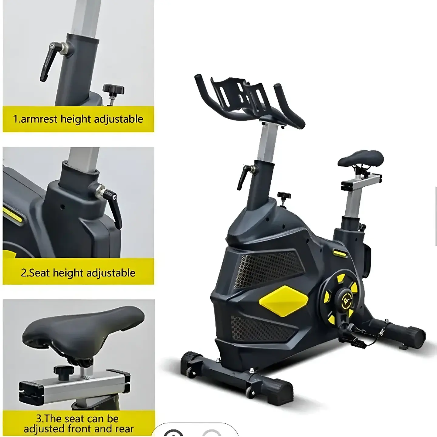BICICLETA DE SPINNING PROFESIONAL CON VOLANTE DE INERCIA 18 KG Y CAPACIDAD 160 KG - 3