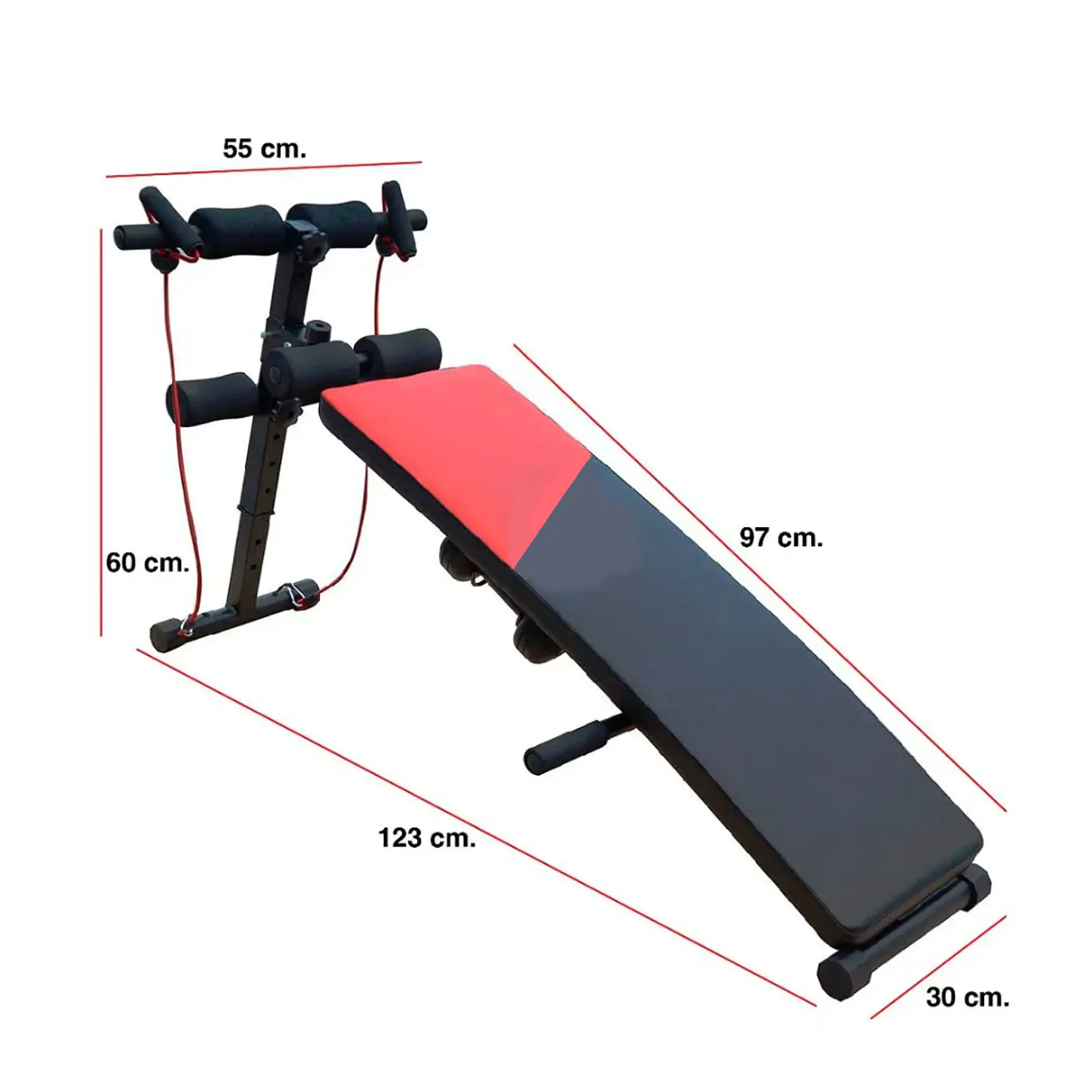 BANCA ABDOMINAL CON LIGAS + PESAS – MULTIFUNCIONAL Y PLEGABLE - 2