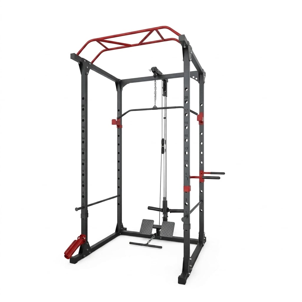 JAULA DE POTENCIA MULTIFUNCIONAL CON POLEAS Y DOMINADAS – 200 KG - 1