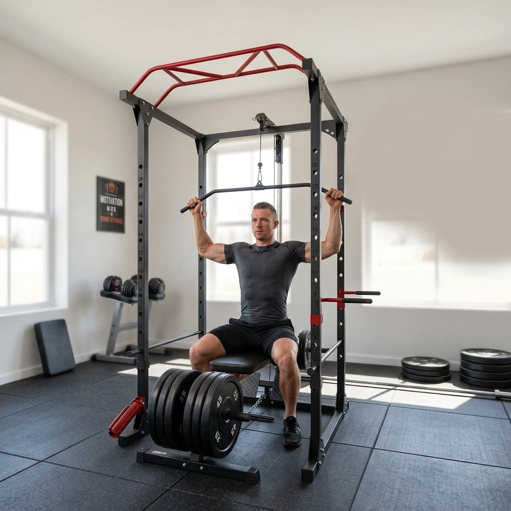 JAULA DE POTENCIA MULTIFUNCIONAL CON POLEAS Y DOMINADAS – 200 KG - 2
