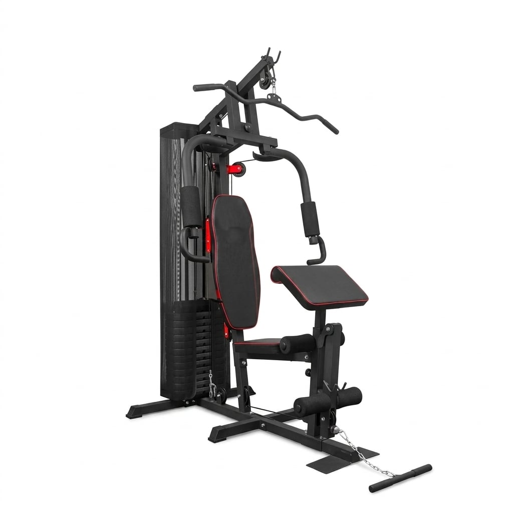 MINI GYM MULTIFUNCIONAL CON PILA DE 68 KG ROJO DESCRIPCIÓN - 1