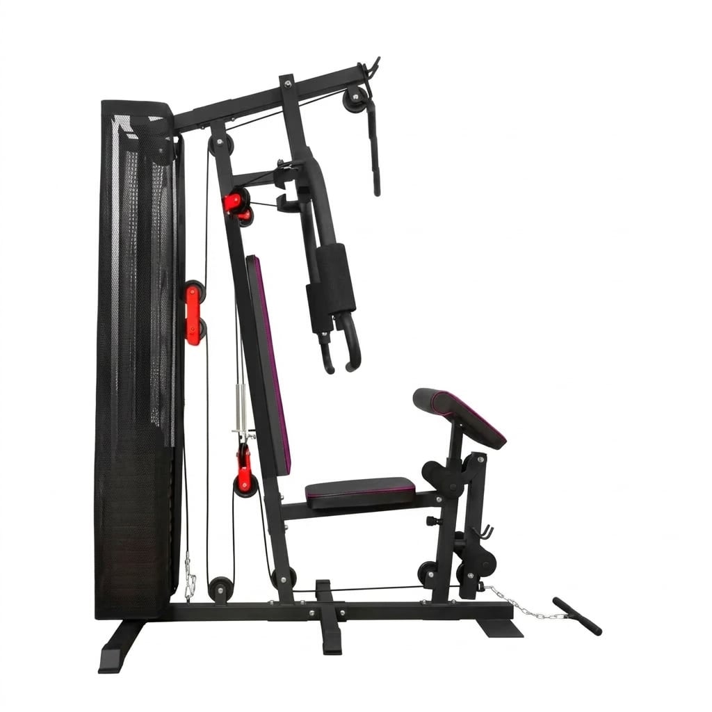 MINI GYM MULTIFUNCIONAL CON PILA DE 68 KG ROJO DESCRIPCIÓN - 2