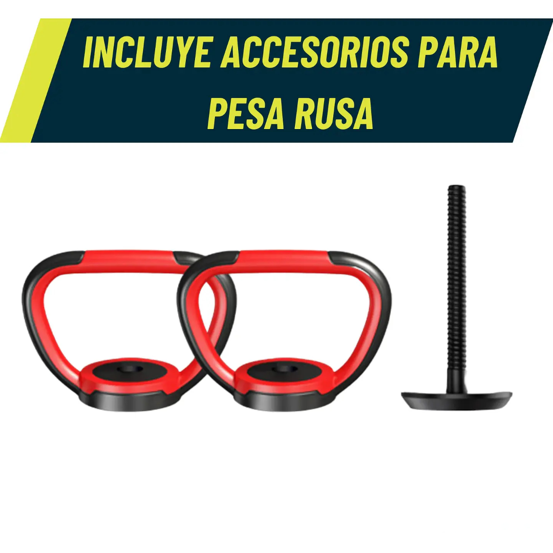MANCUERNAS SET 40 KG CONVERTIBLES CON BARRA, ASAS Y PUSH UP - 5