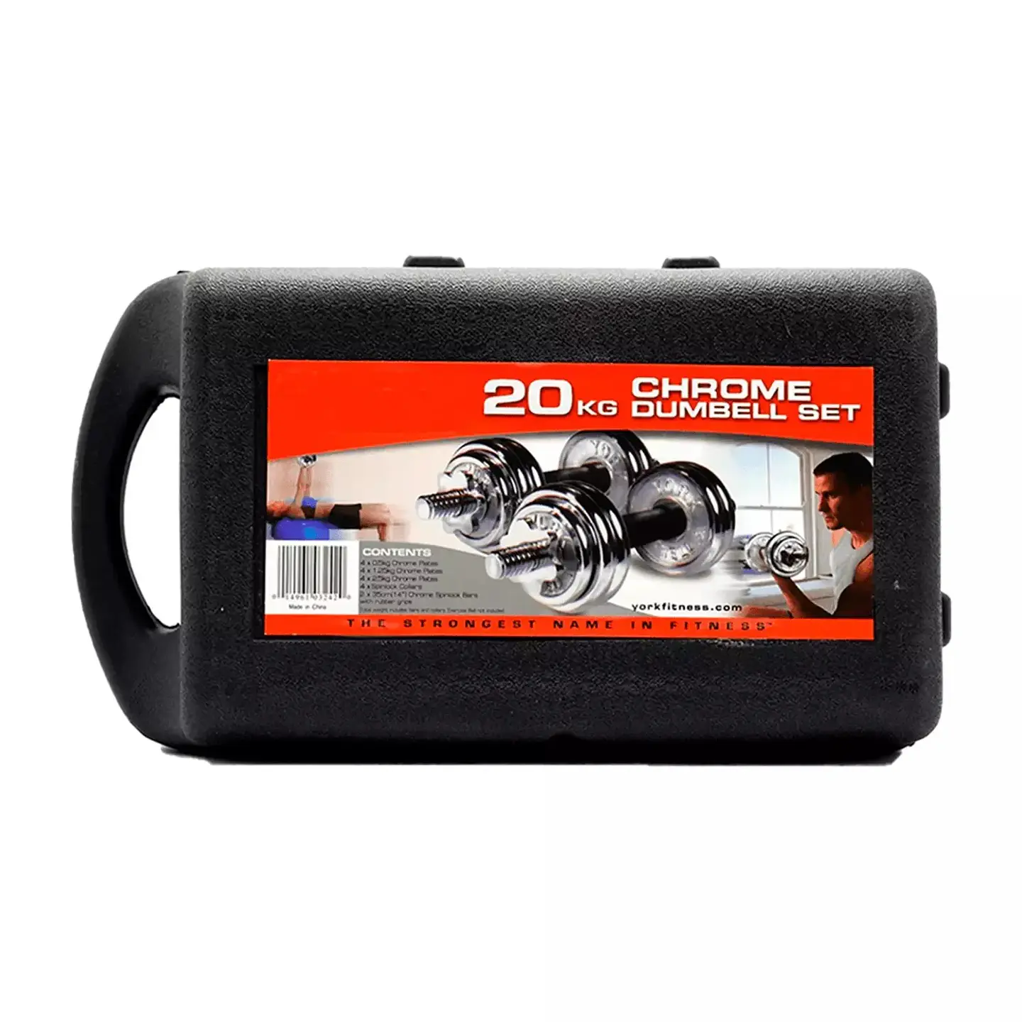 SET DE MANCUERNAS AJUSTABLES 20 KG CON DISCOS CROMADOS Y BARRA ADAPTADORA - 4