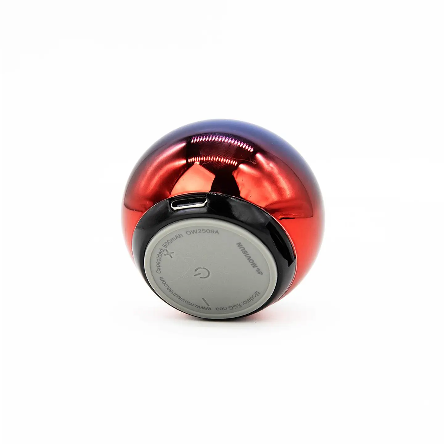 MINI PARLANTE BLUETOOTH MOVISUN EGG NEO 5W CON TWS Y RADIO FM AZUL CON ROJO - 3