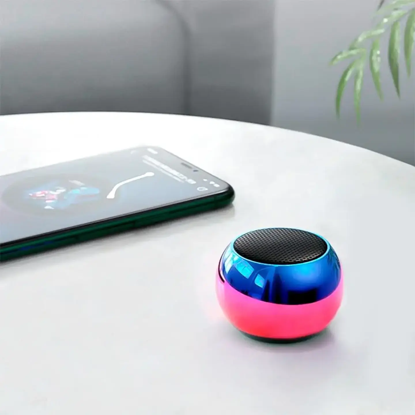 MINI PARLANTE BLUETOOTH MOVISUN EGG NEO 5W CON TWS Y RADIO FM AZUL CON ROJO - 4