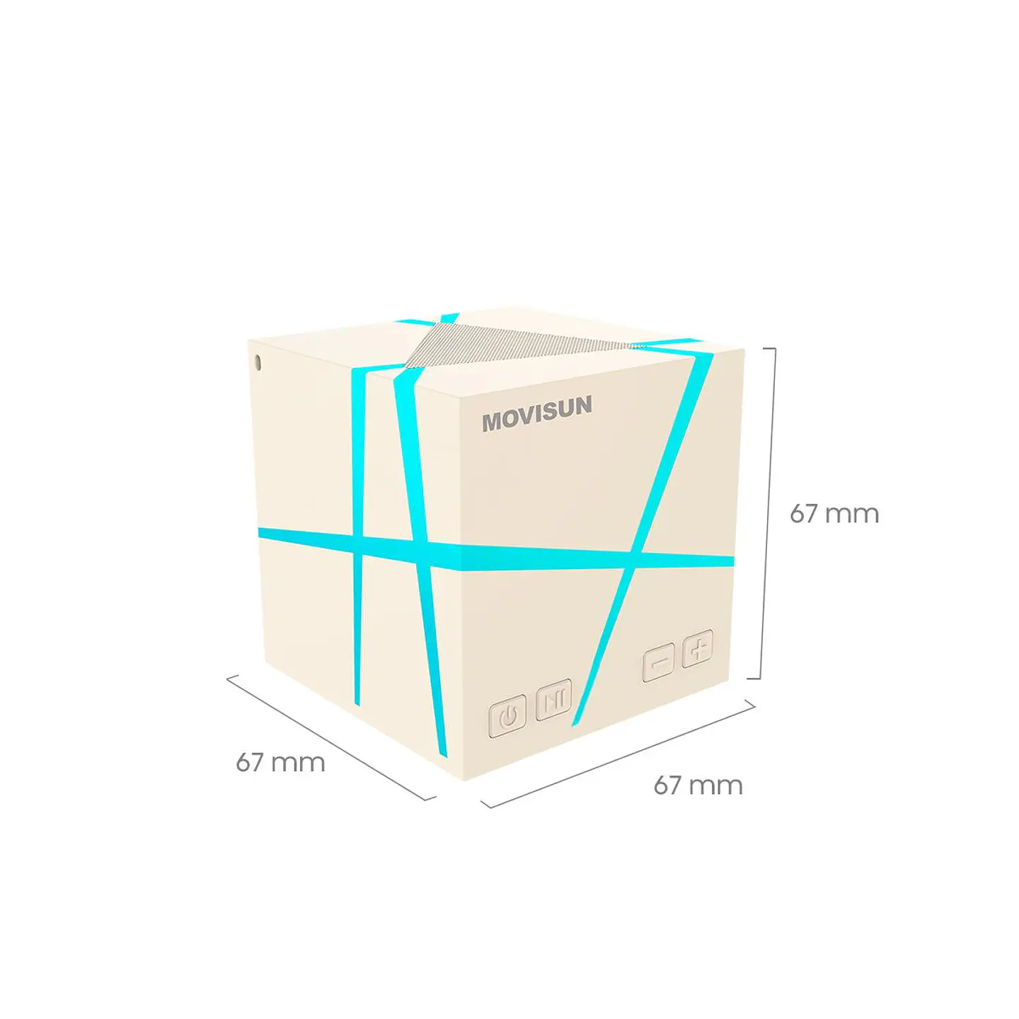 PARLANTE BLUETOOTH MOVISUN POWER MAGIC 5W CON LUCES RGB, TWS Y BLUETOOTH 6.0 BEIGE - 5