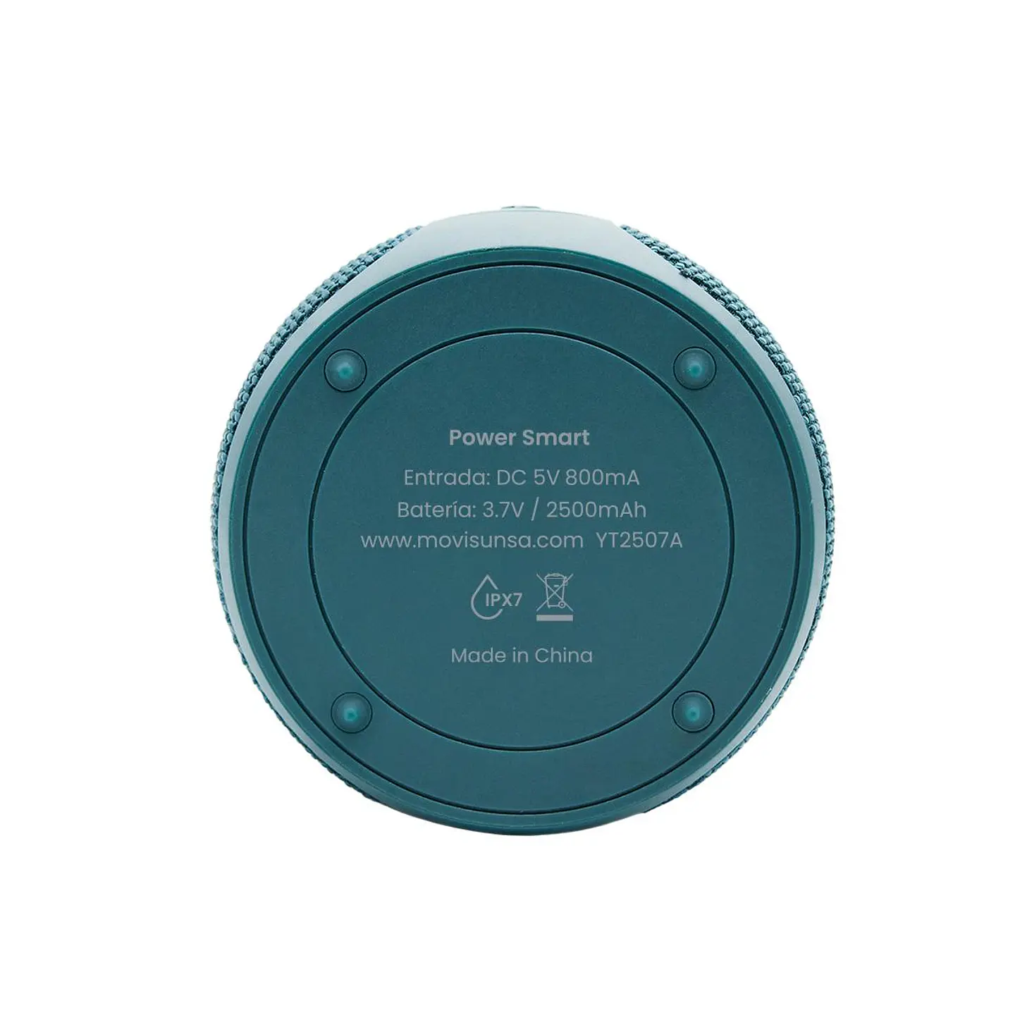 PARLANTE BLUETOOTH MOVISUN POWER SMART 16W IPX7 CON SONIDO 360°, TWS Y LUCES LED AZUL - 4