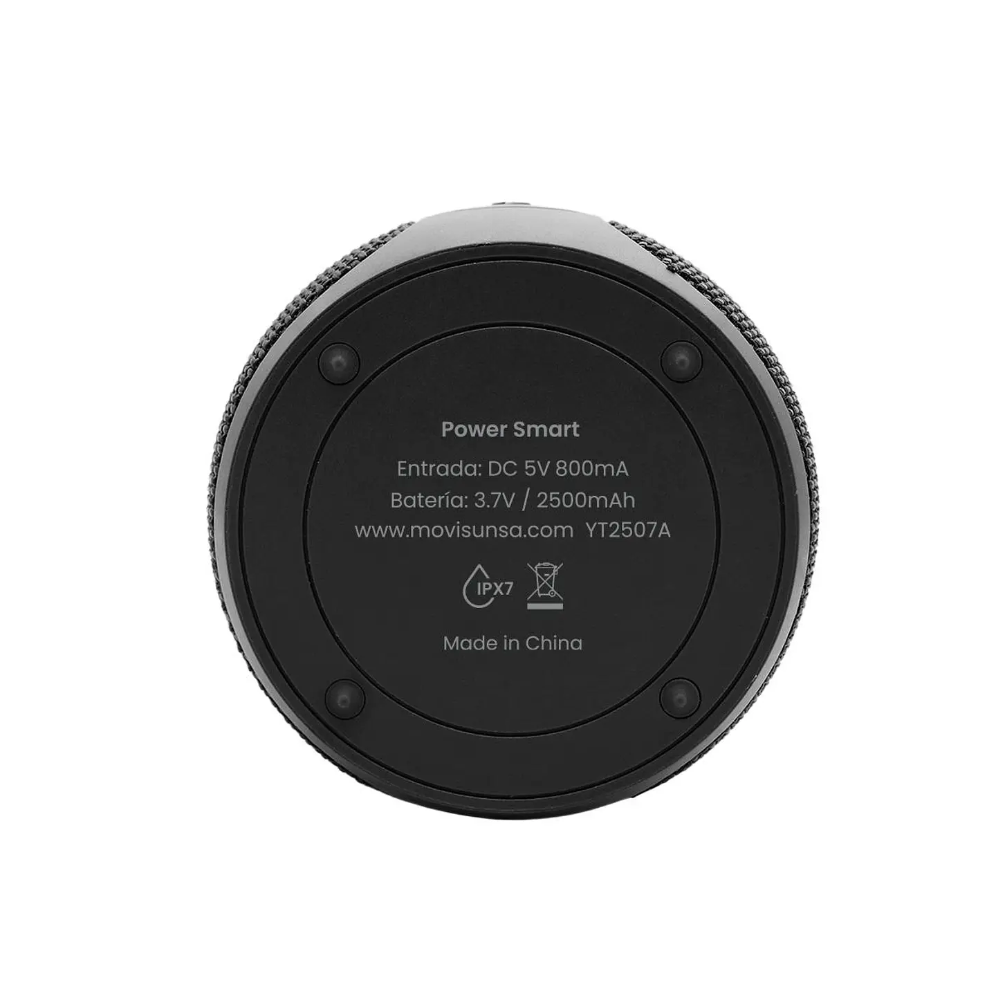 PARLANTE BLUETOOTH MOVISUN POWER SMART 16W IPX7 CON SONIDO 360°, TWS Y LUCES LED NEGRO - 4