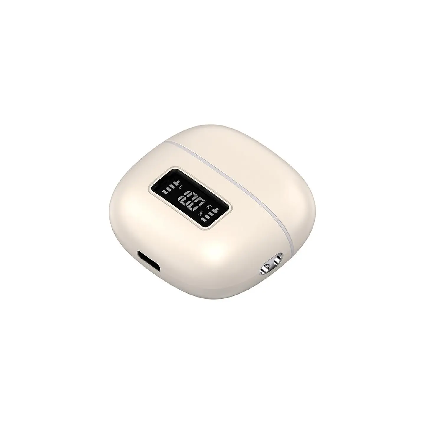 AUDÍFONOS BLUETOOTH MOVISUN T20 TWS BEIGE CON PANTALLA LED, BLUETOOTH 6.0 Y 16 HORAS - 4