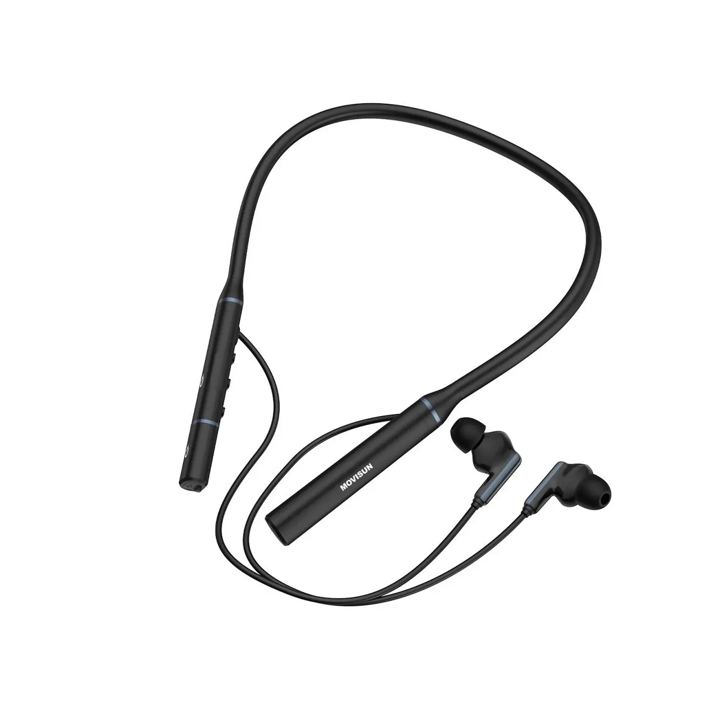 AUDÍFONOS BLUETOOTH DE COLLAR MOVISUN FLEX 4 NEGRO CON 32 HORAS, SONIDO 3D Y MODO JUEGO - 3