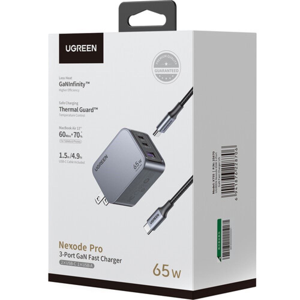 CARGADOR UGREEN 65W NEXODE PRO SET 3 PUERTOS - 2