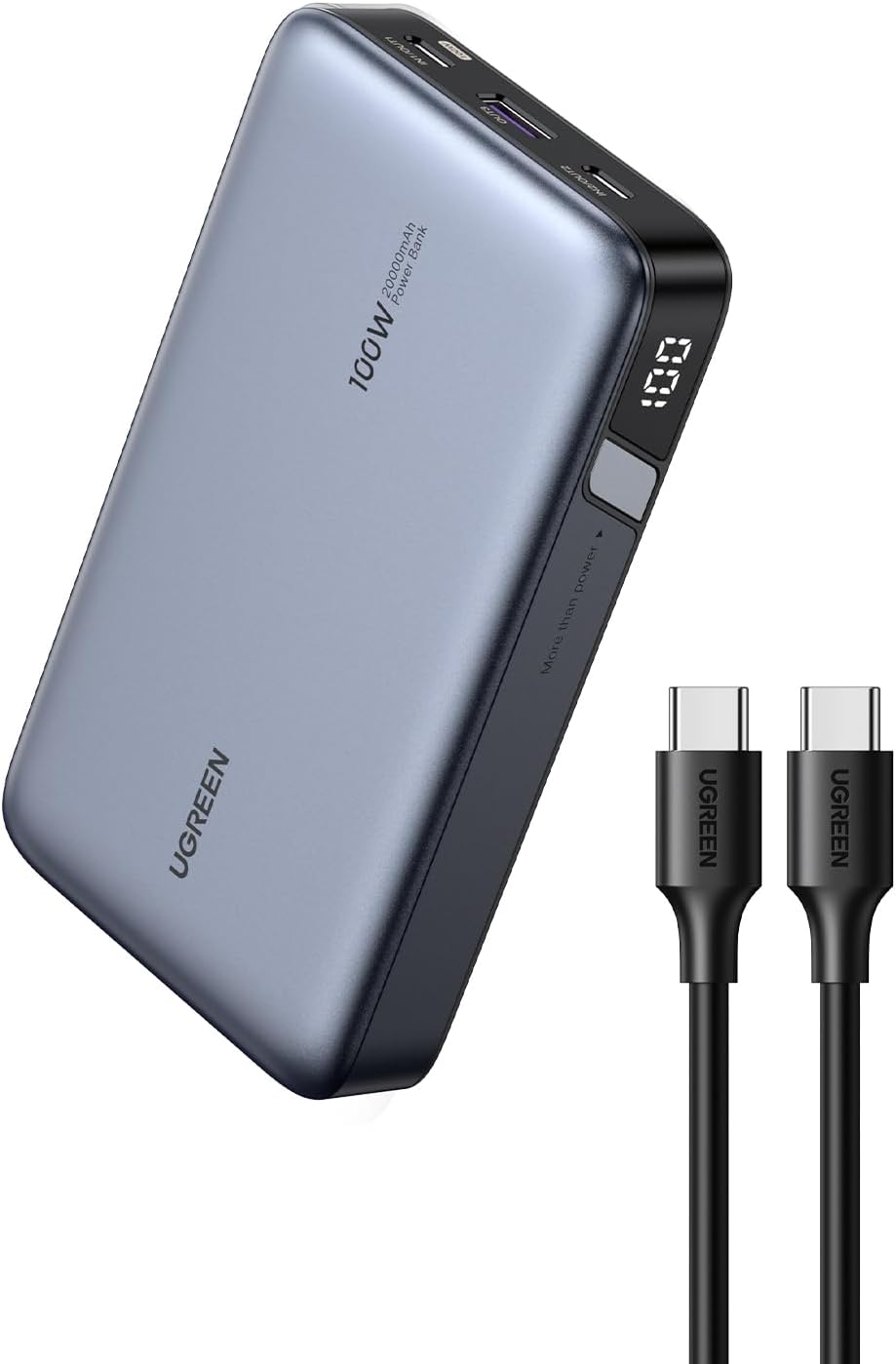 POWER BANK UGREEN 100W 20000 MHA, CARGA LAPTOPS TIPO C, TABLETS, TELF - 1