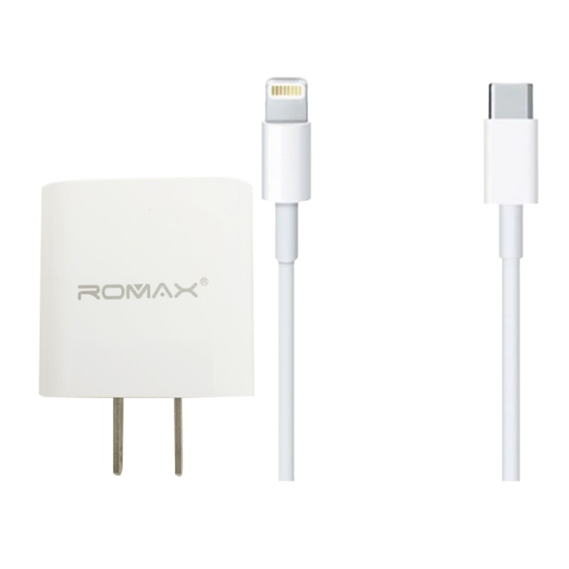CARGADOR PARA IPHONE 45W ROMAX TYPE C - LIGTHING - 1