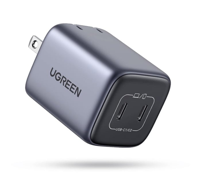 CARGADOR UGREEN 45W DOBLE PUERTO C COMPATIBLE CON IPHONE Y ANDROID TIPO C