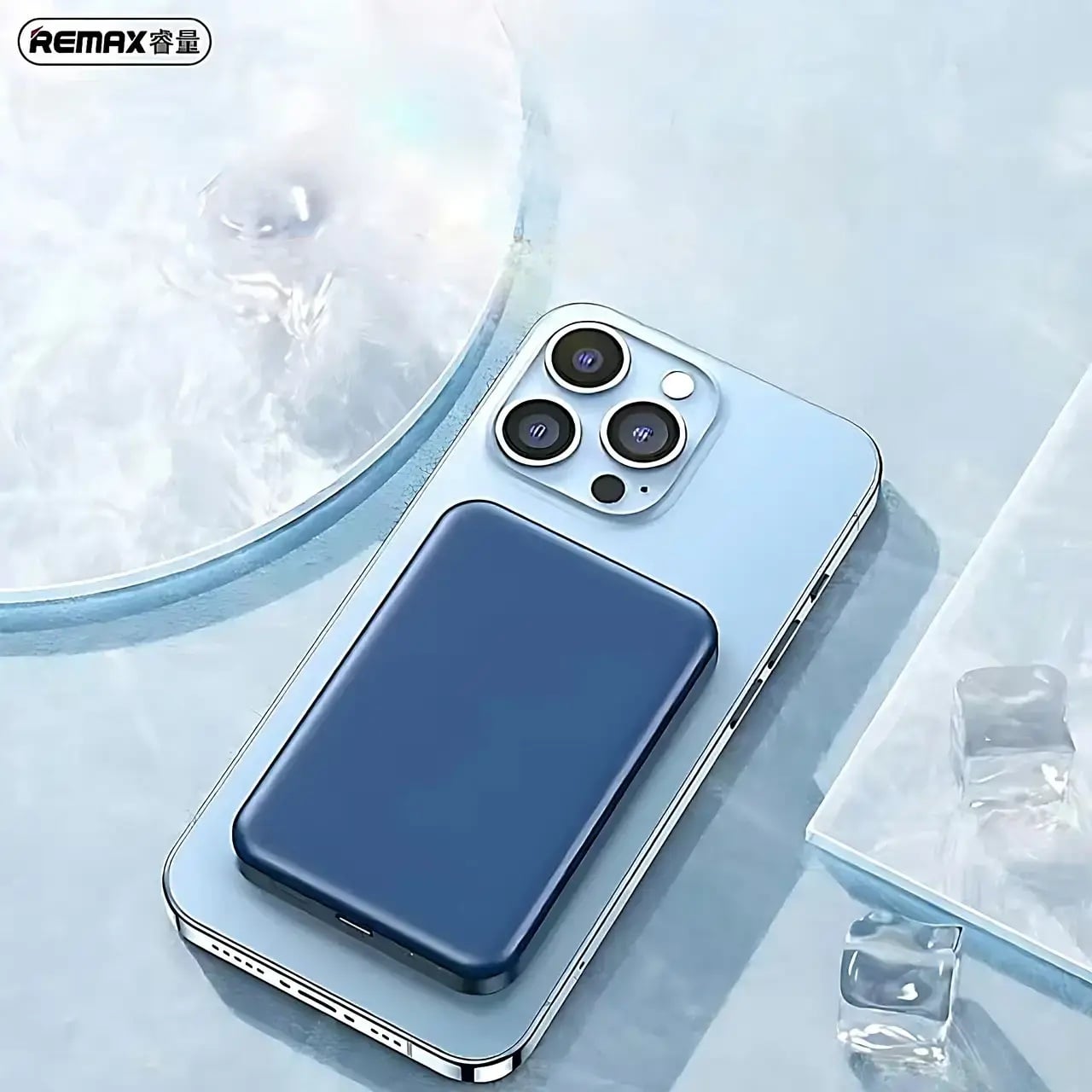 POWER BANK INALAMBRICO MAGNETICO 10000MHA PD20W- AZUL - 4