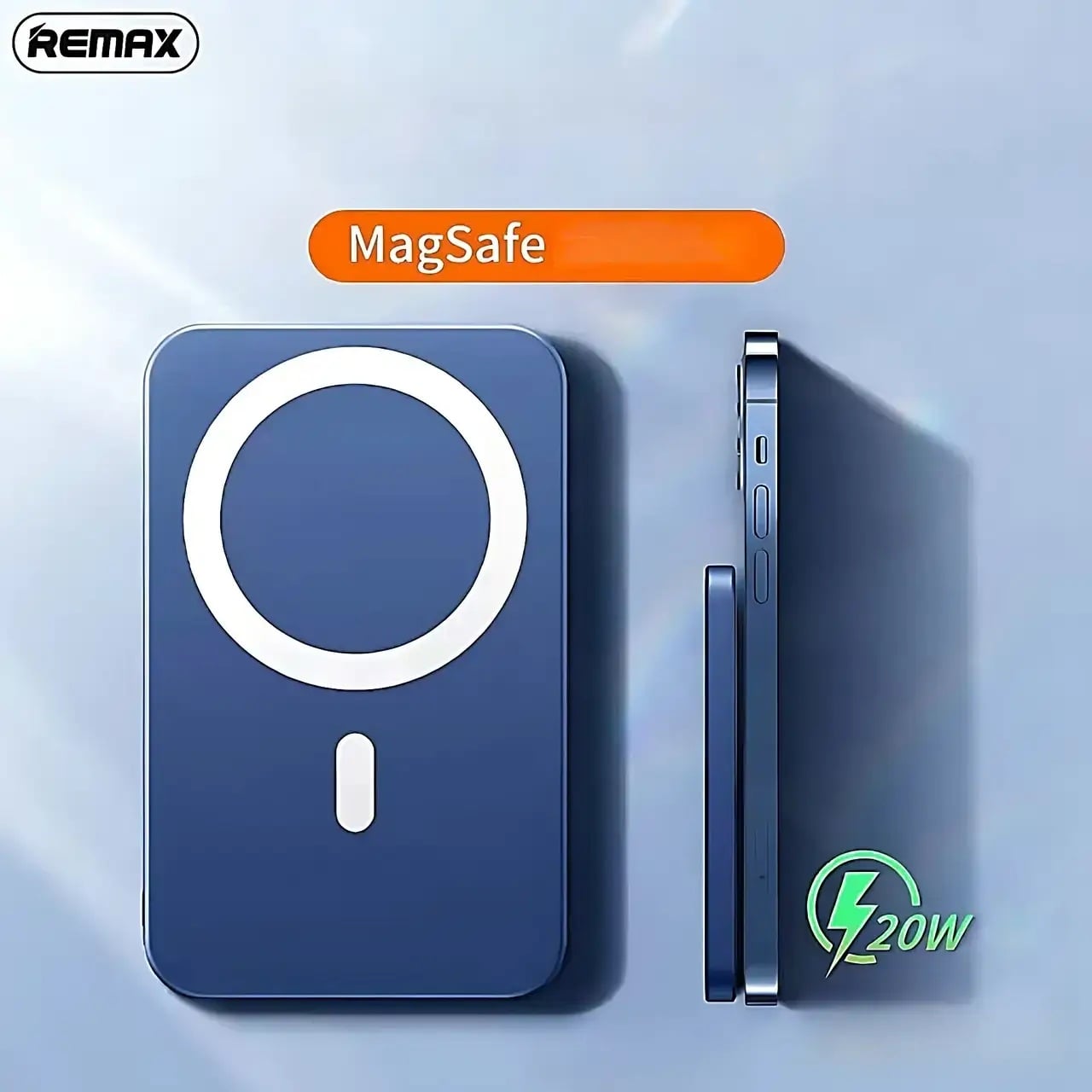 POWER BANK INALAMBRICO MAGNETICO 10000MHA PD20W- AZUL - 5