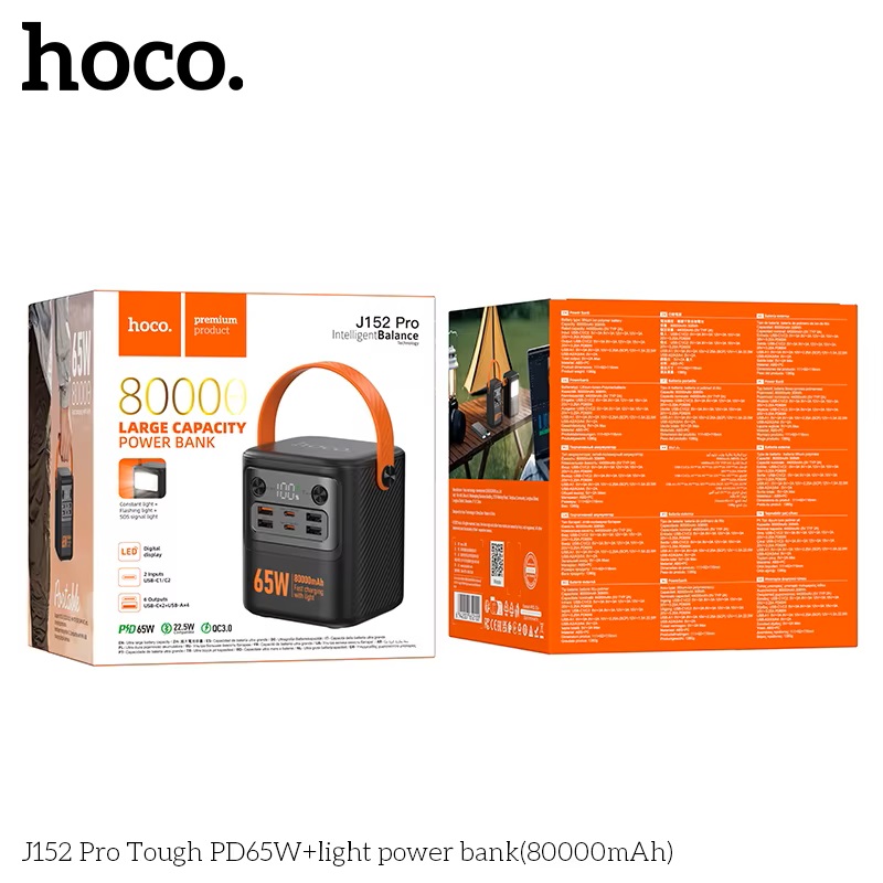 BATERIA PORTATIL 80000MHA 65W CARGA RAPIDA HOCO PREMIUN J152 PRO - 4