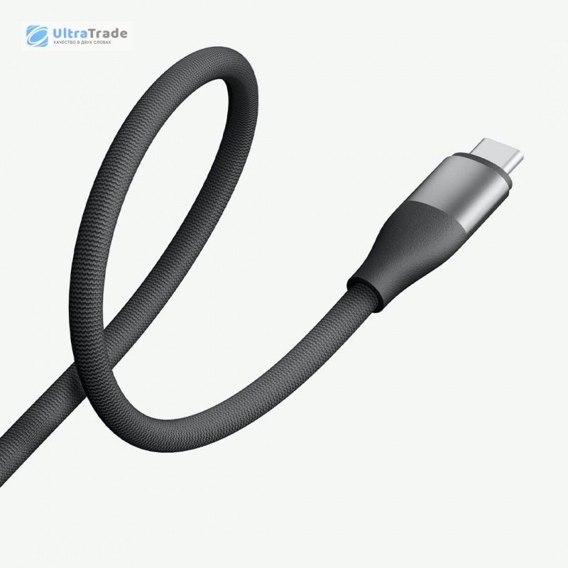 CABLE USB TRENZADO XIAOMI 100W 6amp ALTA VELOCIDAD de Transferencia tipo C a C - NEGRO - 4