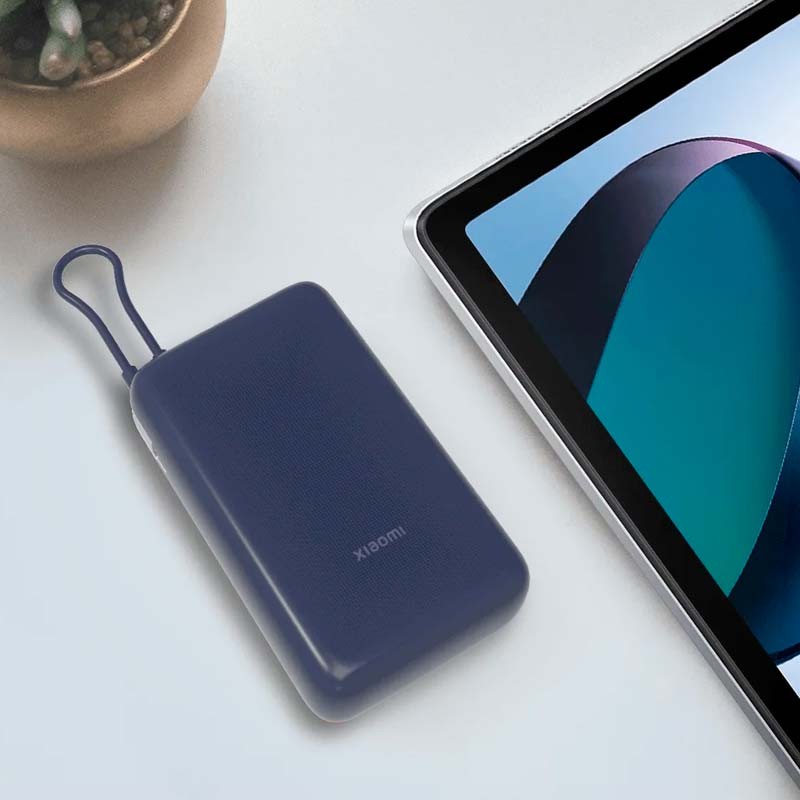 POWER BANK XIAOMI 20000MAH 33W CARGA RAPIDA CABLE INTEGRADO - AZUL - 3