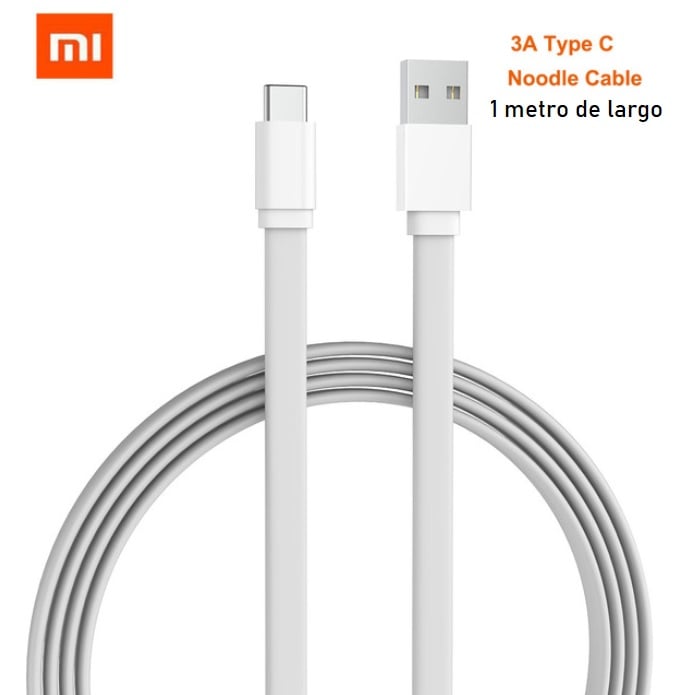 CABLE USB XIAOMI CARGA RÁPIDA Cable Plano - BLANCO - 1
