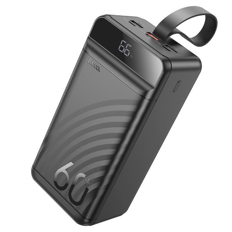 CARGADOR CELULAR 60000MAH CARGA RÁPIDA 22W HOCO J123C - NEGRO - 1